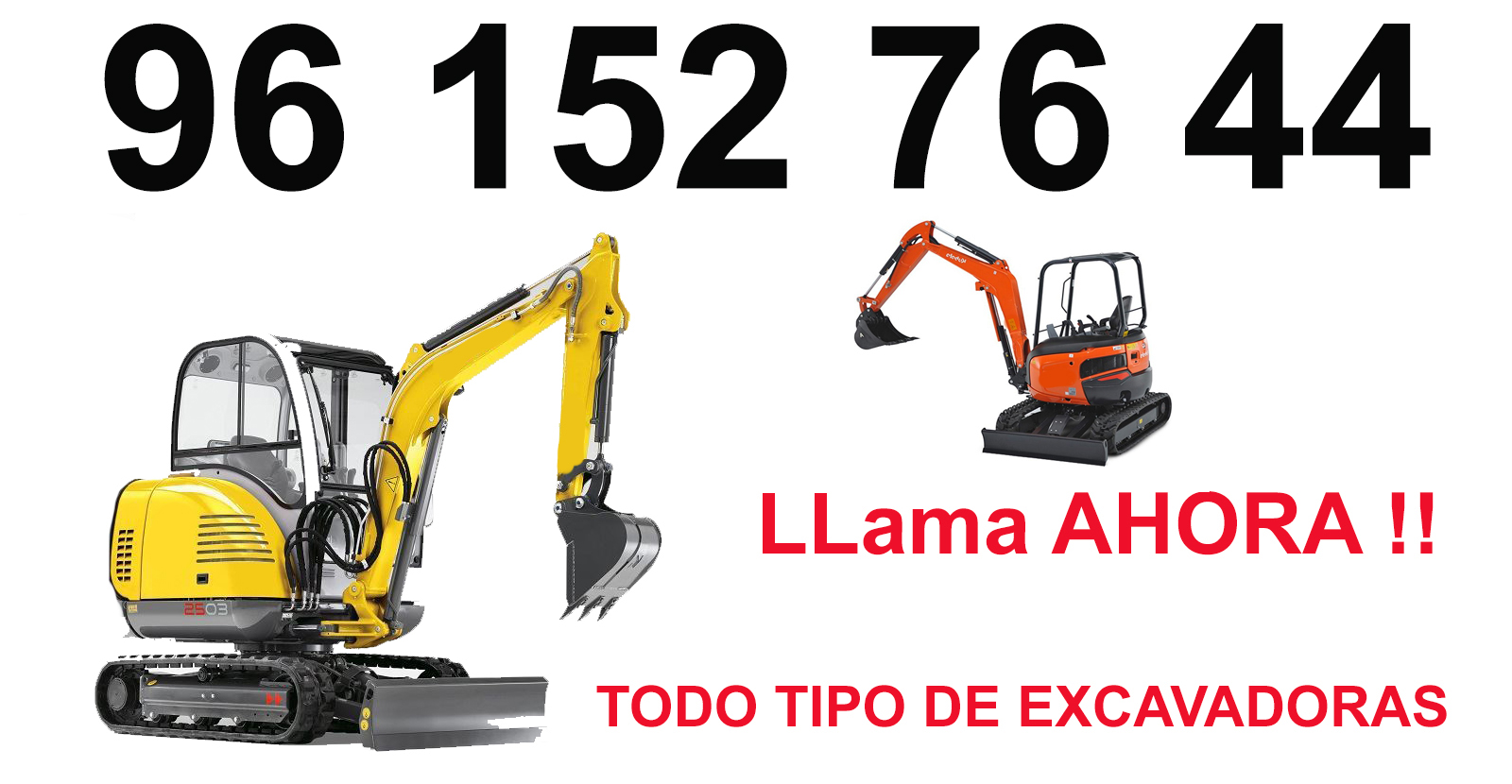 Maquina excavadoras de alquiler en Canet D'en Berenguer
